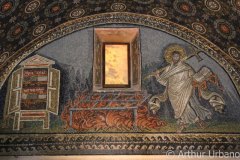 Mosaic of St Lawrence or St Vincent with a Grill and Gospels, Mausoleum of Galla Placidia, Ravenna