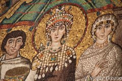 Empress Theodora and Court, San Vitale, Ravenna, Detail