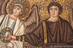 Christ Flanked by Angels, St. Vitalis, and Bishop Ecclesius, San Vitale, Ravenna, Detail