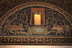 Two Deer Stand with a Pool Between Them Surrounded by Foliage, Mausoleum of Galla Placidia, Ravenna