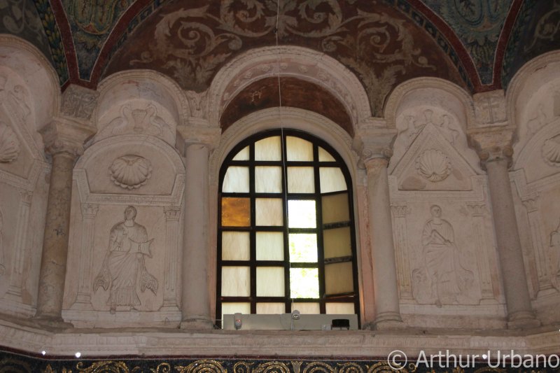 Window with Two Stucco Figures on Either Side, Orthodox Baptistery, Ravenna