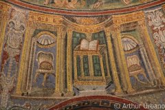 Altar with Open Gospel Book with Two Chairs on Either Side, Orthodox Baptistery, Ravenna