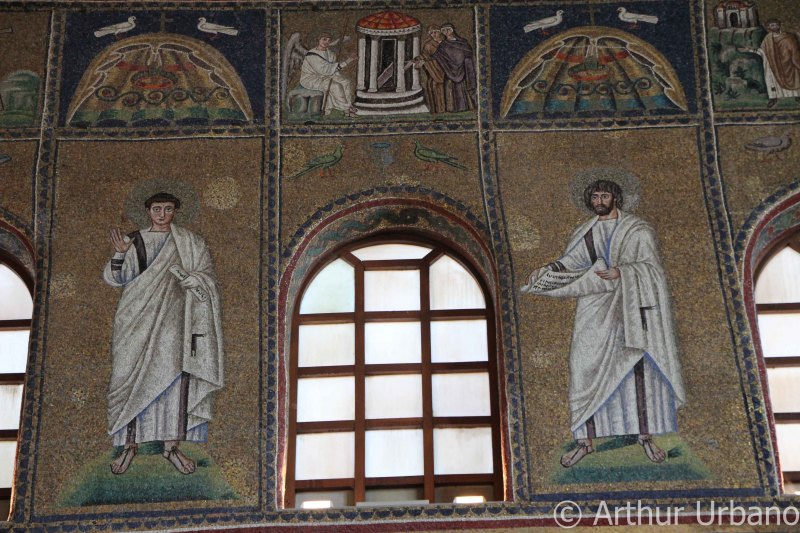 Mary and Mary Magdalene greeted by Angel at the Tomb of Christ/ Clerestory Male Figures, Sant'Apollinare Nuovo, Ravenna