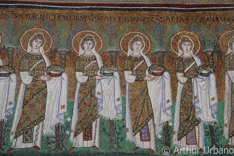 Procession of Female Martyrs and Saints, Sant'Apollinare Nuovo, Ravenna