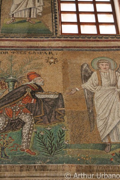 Detail of Magi and Saint, Sant'Apollinare Nuovo, Ravenna